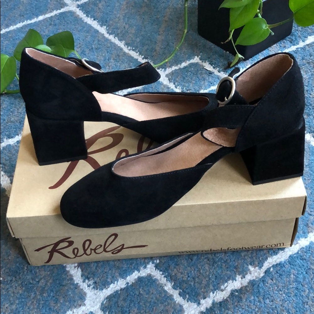 Rebels Suede Leather Strappy Block Heels (RB-Jamy)